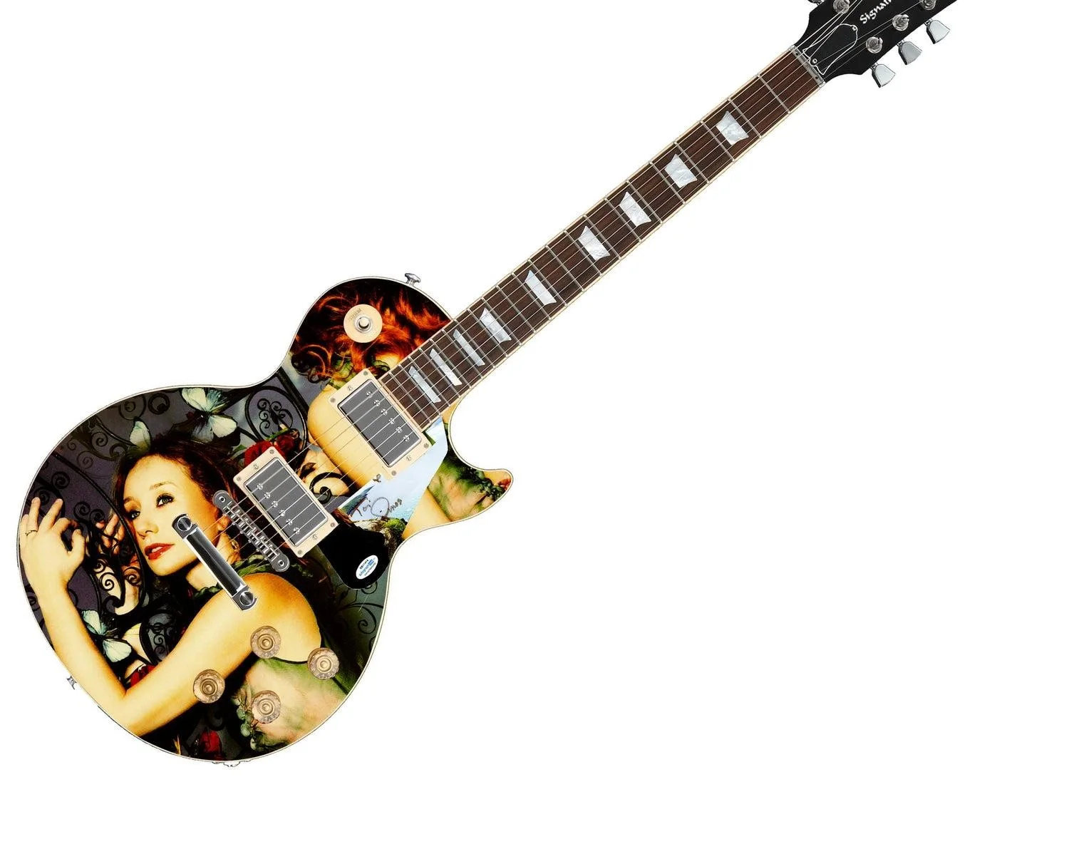 Tori Amos Signed 1/1 "Enchanted Elegance" Custom Graphics Guitar ACOA, image 3