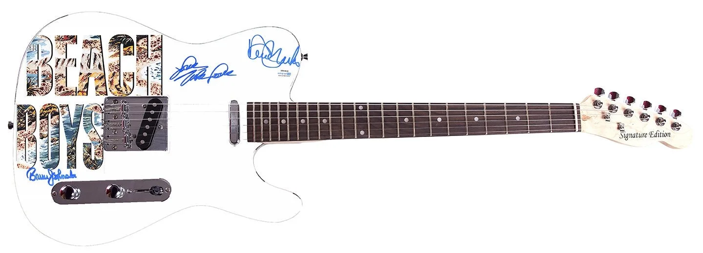 The Beach Boys Johnston Marks Mike Love Autographed Graphics Guitar ACOA Exact P, изображение 2
