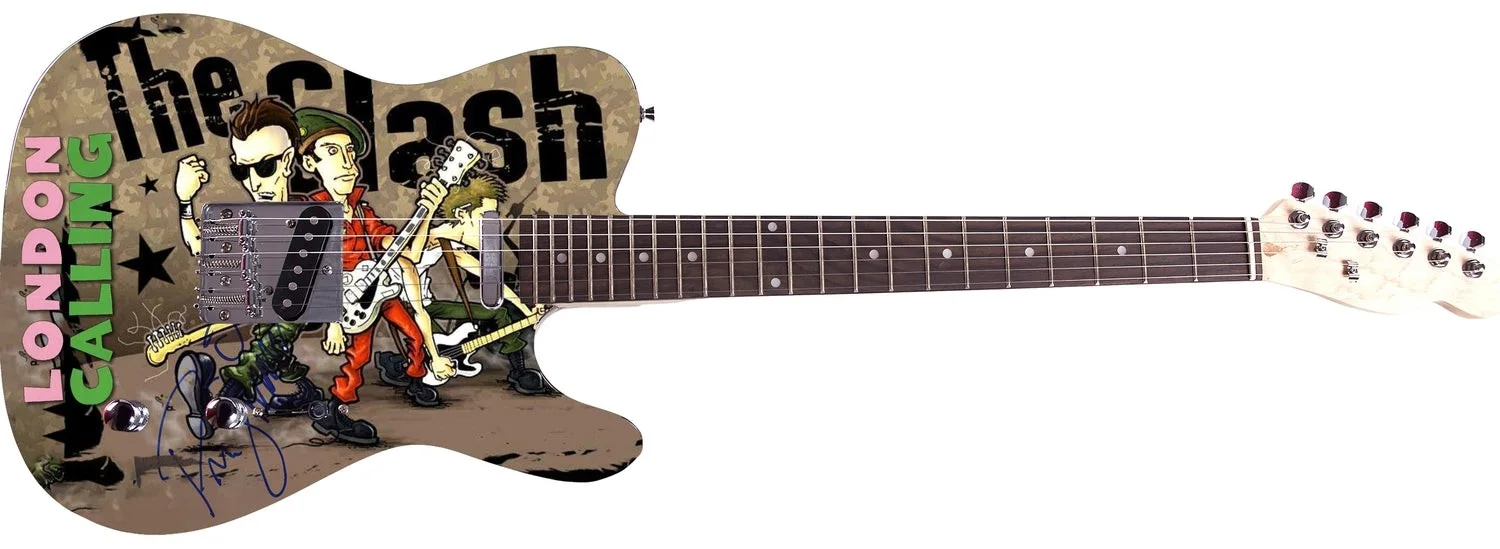 The Clash Paul Simonon Signed Custom Graphics Guitar, image 2