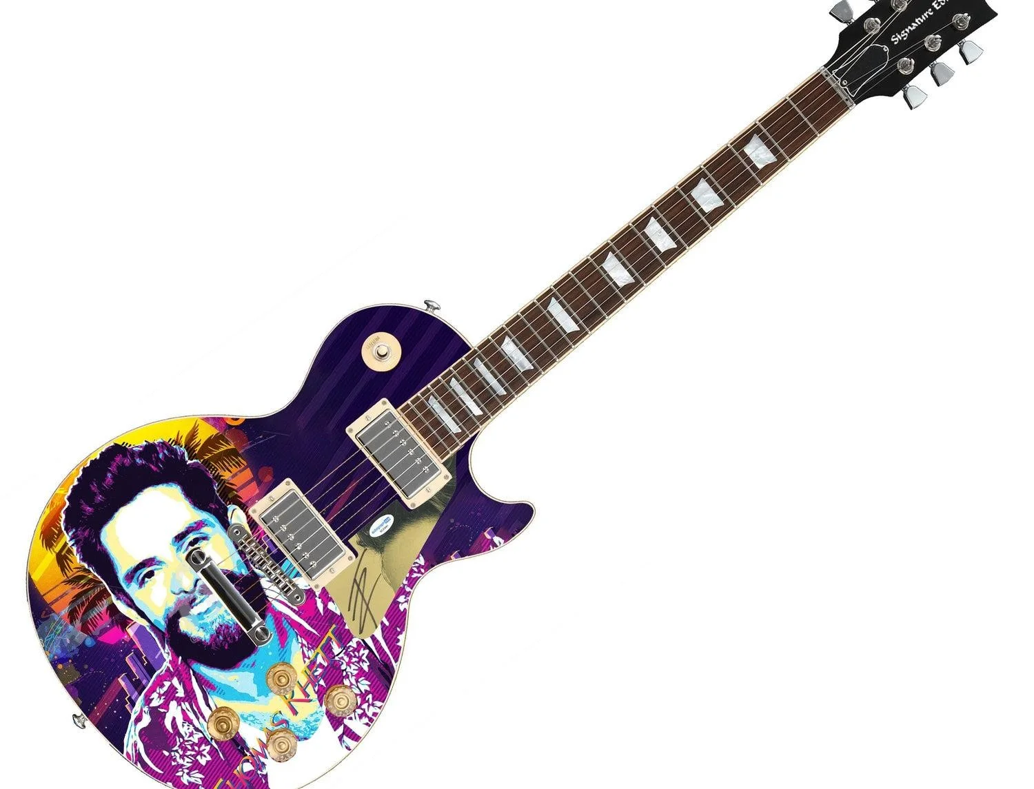 Thomas Rhett Signed Custom Graphics Signature Guitar ACOA, image 3
