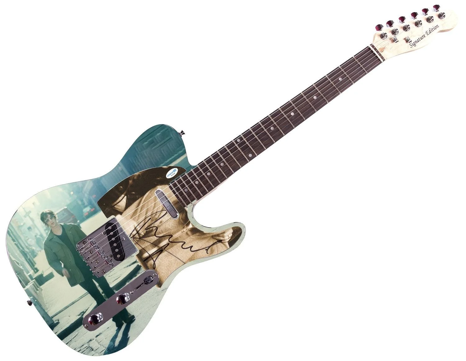 The Verve Richard Ashcroft Signed Custom Graphics Guitar ACOA, image 3