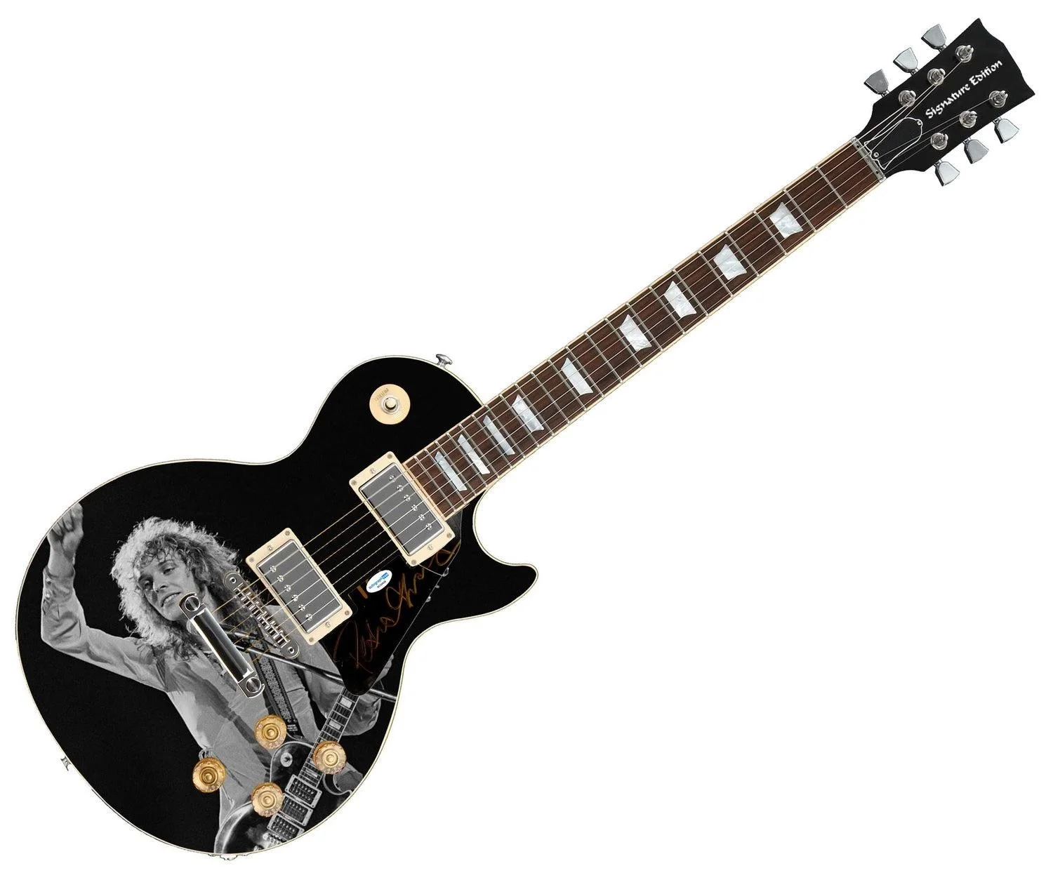 Peter Frampton Decades of Rockin Autographed 1/1 Custom Graphics Electric Guitar, изображение 3