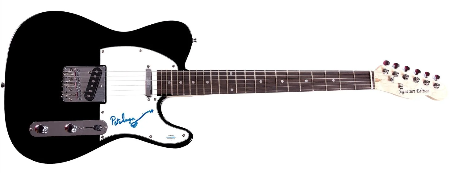 Pete Seeger w Sketch Signed Autographed Guitar ACOA, image 2