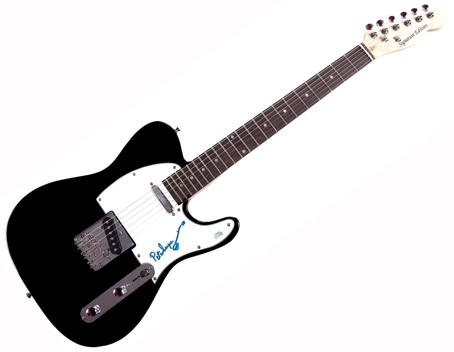 Pete Seeger w Sketch Signed Autographed Guitar ACOA, image 3