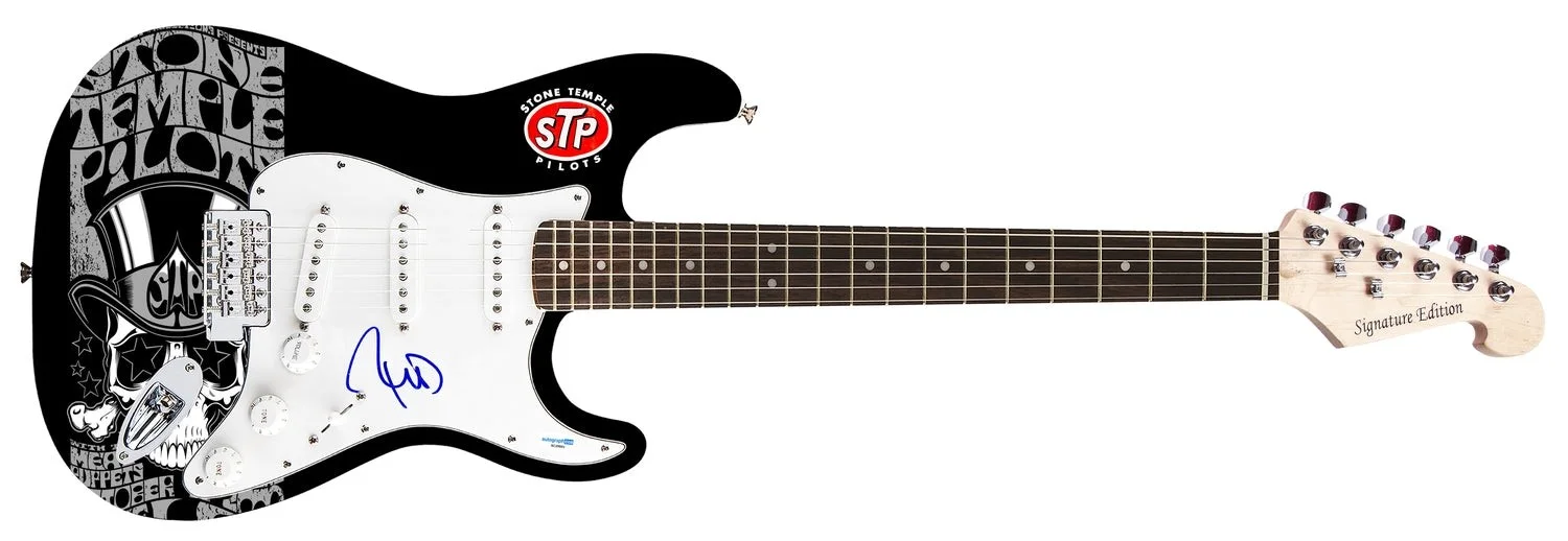 Robert Deleo Signed Stone Temple Pilots Custom Graphics Guitar ACOA, image 2