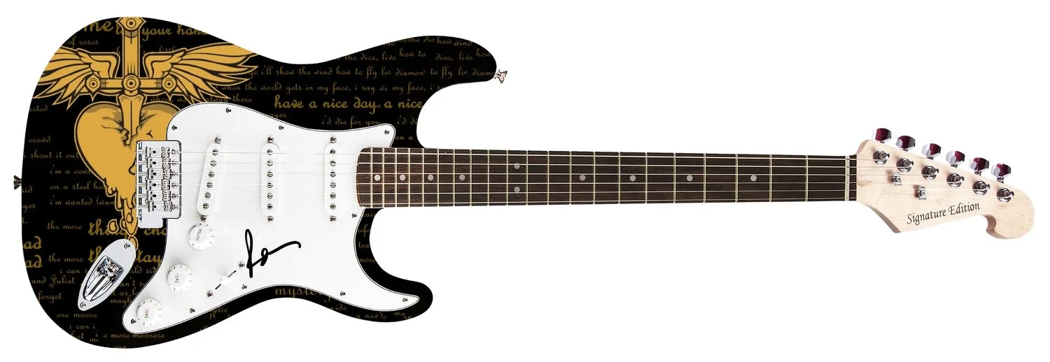 Richie Sambora Signed "Sword Of Sound" Custom Graphics Guitar, image 2