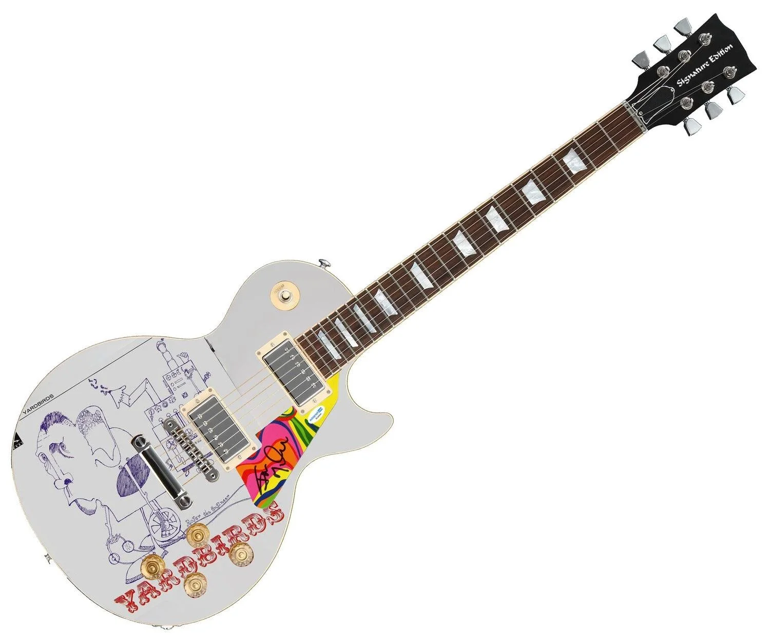 Yardbirds Jim McCarty Autographed Roger The Engineer LP Cd Graphics Guitar ACOA, image 2