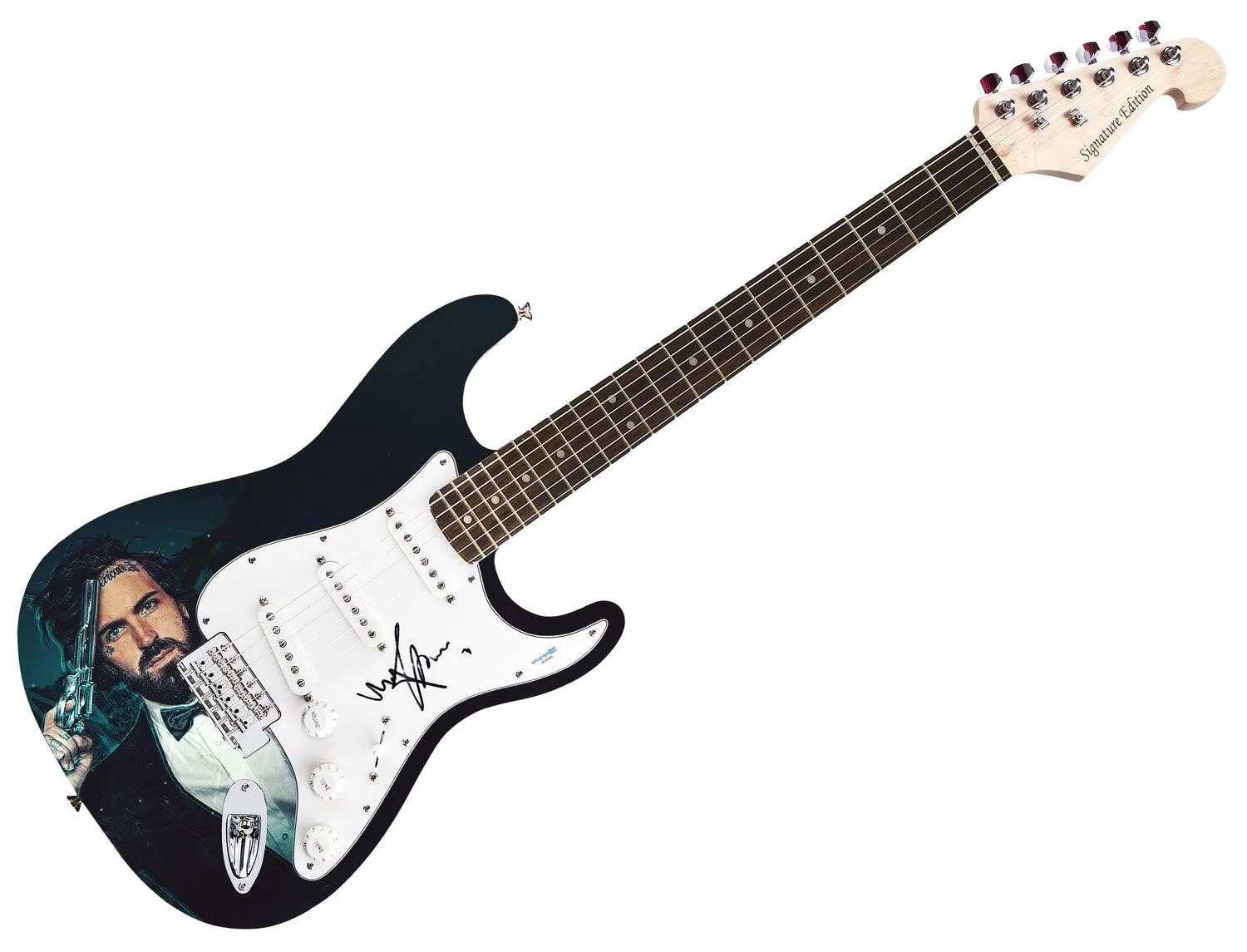 Yelawolf Signed Signature Edition Custom Graphics Guitar ACOA, image 2