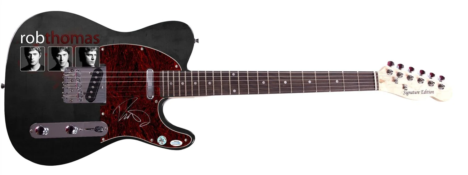 Rob Thomas Matchbox Twenty Autographed Triple Threat Custom Graphics Guitar ACOA, image 3