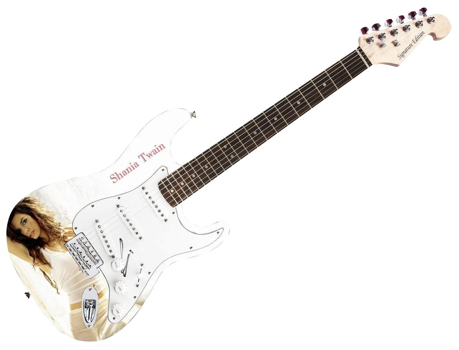 Shania Twain Signed "Sultry Elegance" Custom Graphics Guitar ACOA, image 2