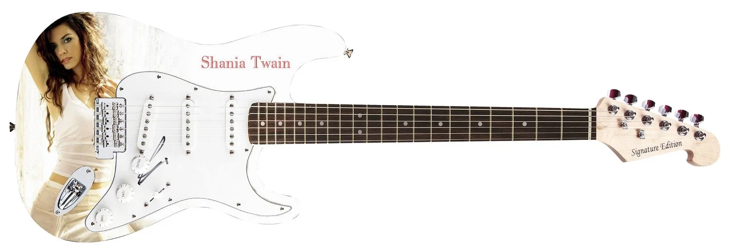 Shania Twain Signed "Sultry Elegance" Custom Graphics Guitar ACOA, image 3