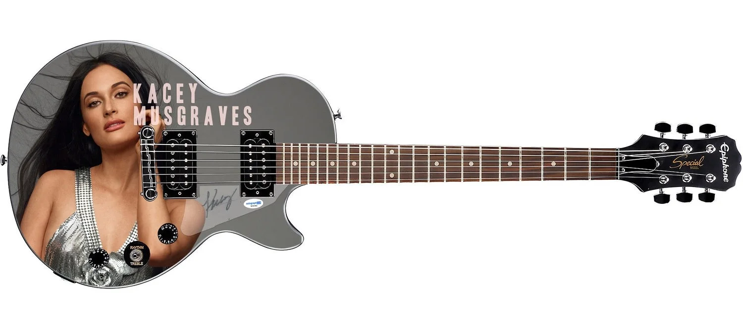 Kacey Musgraves Autographed Glamorous Custom Graphics Epiphone Guitar ACOA, image 2