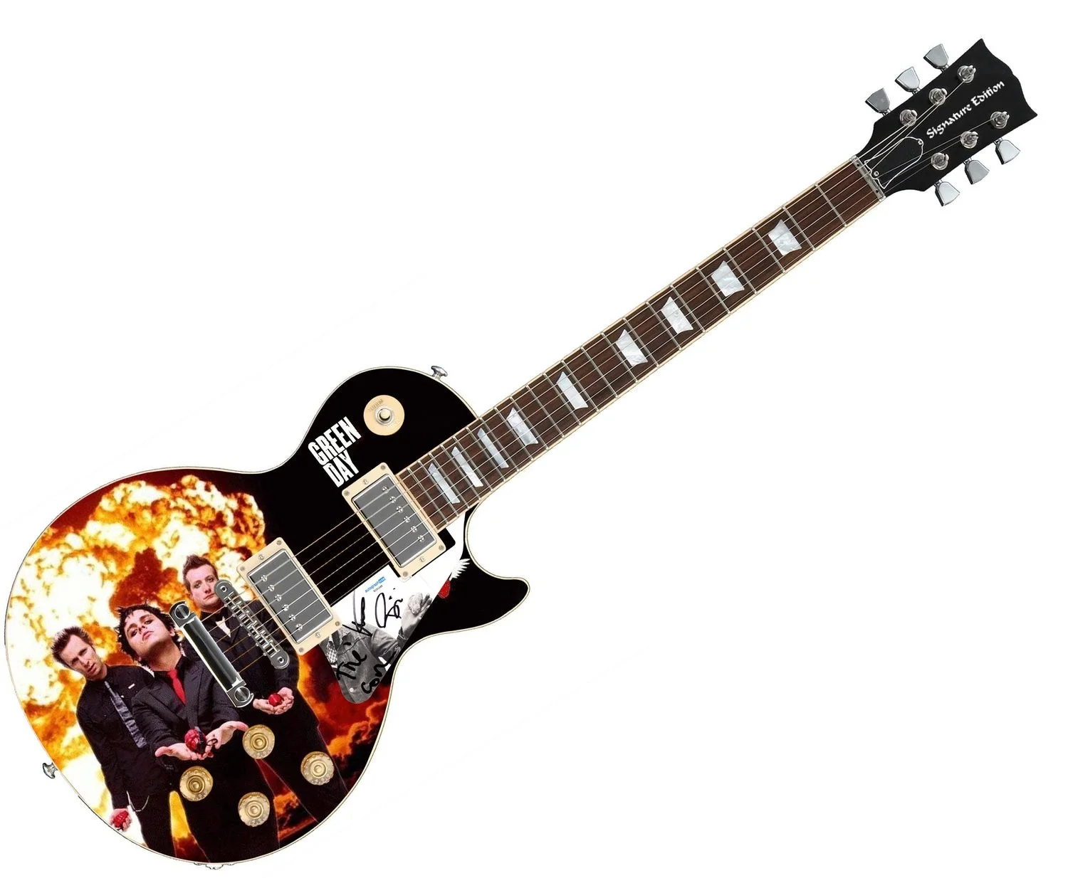 Green Day Autographed "Punk Pyrotechnics" 1/1 Signature Edition Graphics Guitar, изображение 2