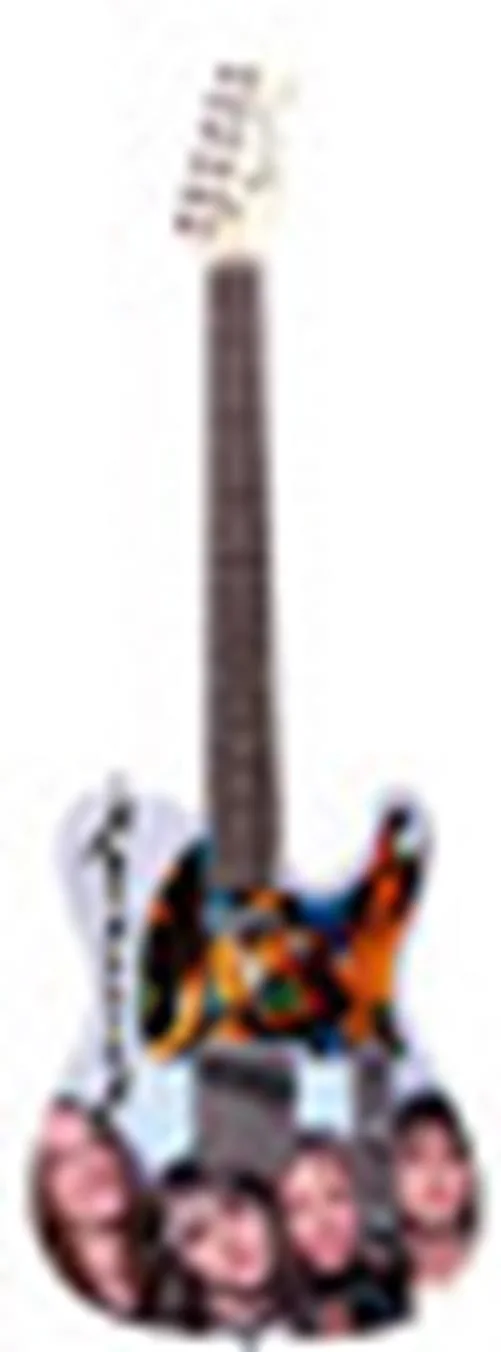 Metallica Signed Custom Graphics Legends Unleashed Guitar ACOA, image 2