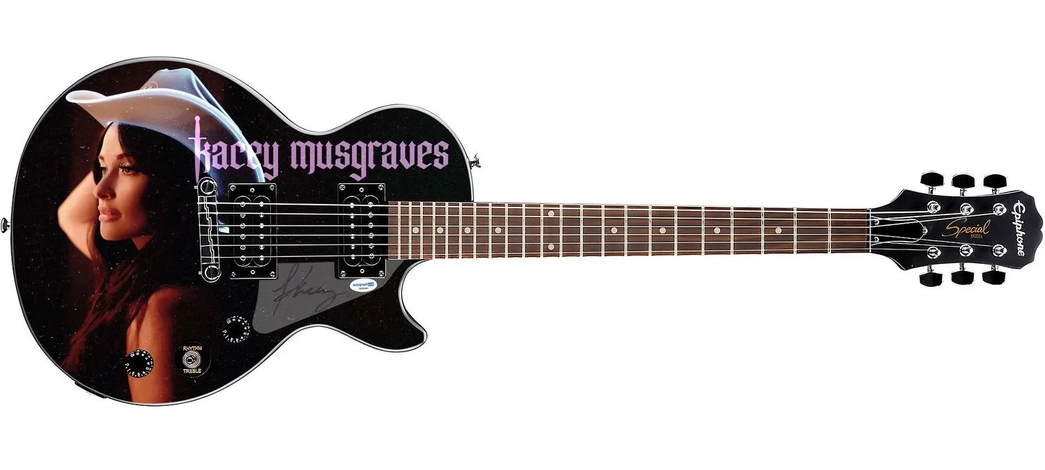 Kacey Musgraves Autographed Cowgirl Custom Graphics Epiphone Guitar ACOA, изображение 2
