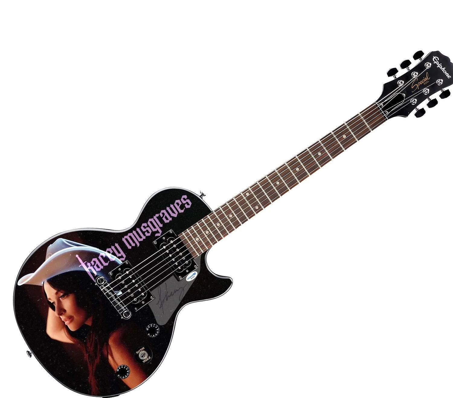 Kacey Musgraves Autographed Cowgirl Custom Graphics Epiphone Guitar ACOA, изображение 3