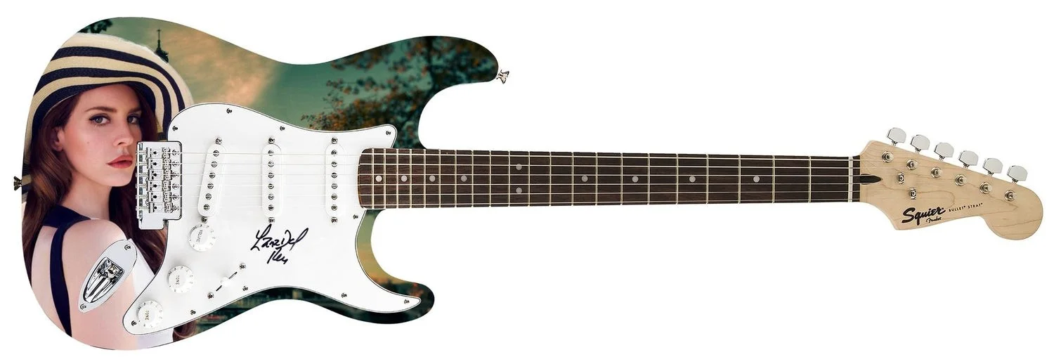 Lana Del Rey Autographed Custom Graphics Guitar, image 2