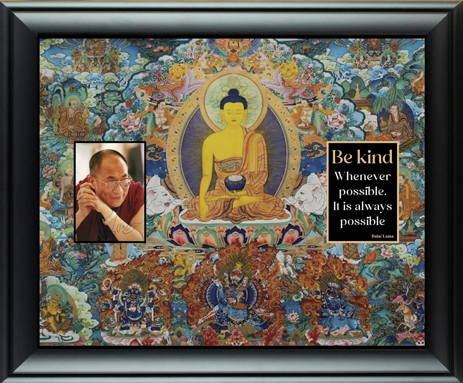 Dalai Lama Autographed Framed Custom Photo Display, image 2