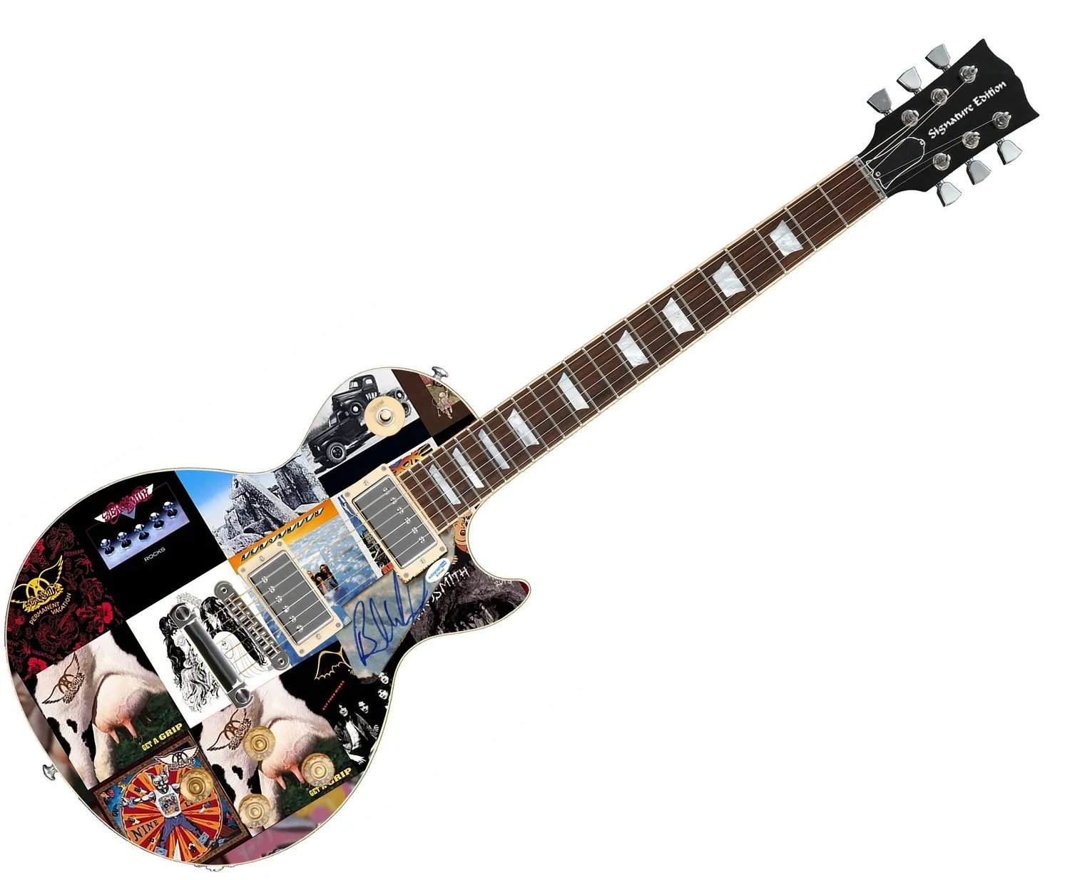 Aerosmith Brad Whitford Autographed "Aero Album Anthem" Custom 1/1 Graphics Guit, image 2