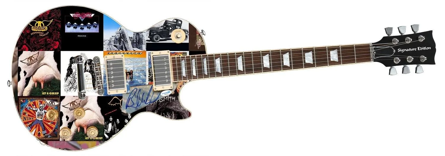 Aerosmith Brad Whitford Autographed "Aero Album Anthem" Custom 1/1 Graphics Guit, image 3