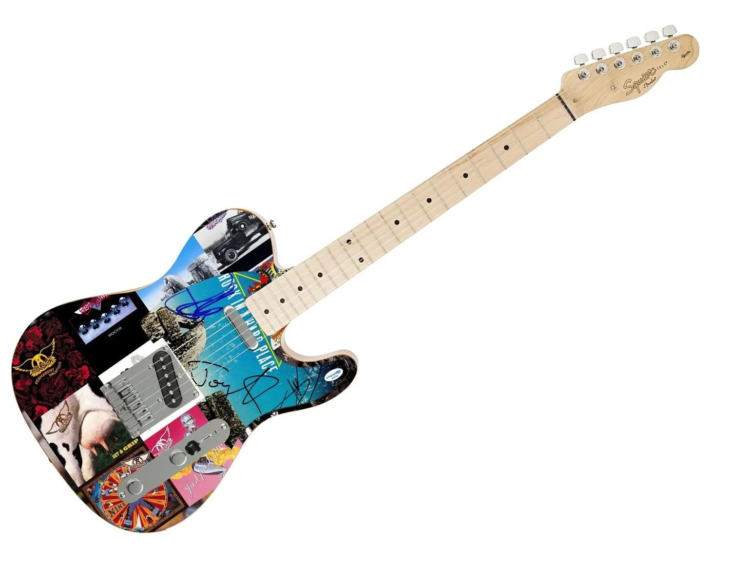 Aerosmith Autographed "Chronicles of Rock" Custom 1/1 Fender Tele Graphics Guita, изображение 3