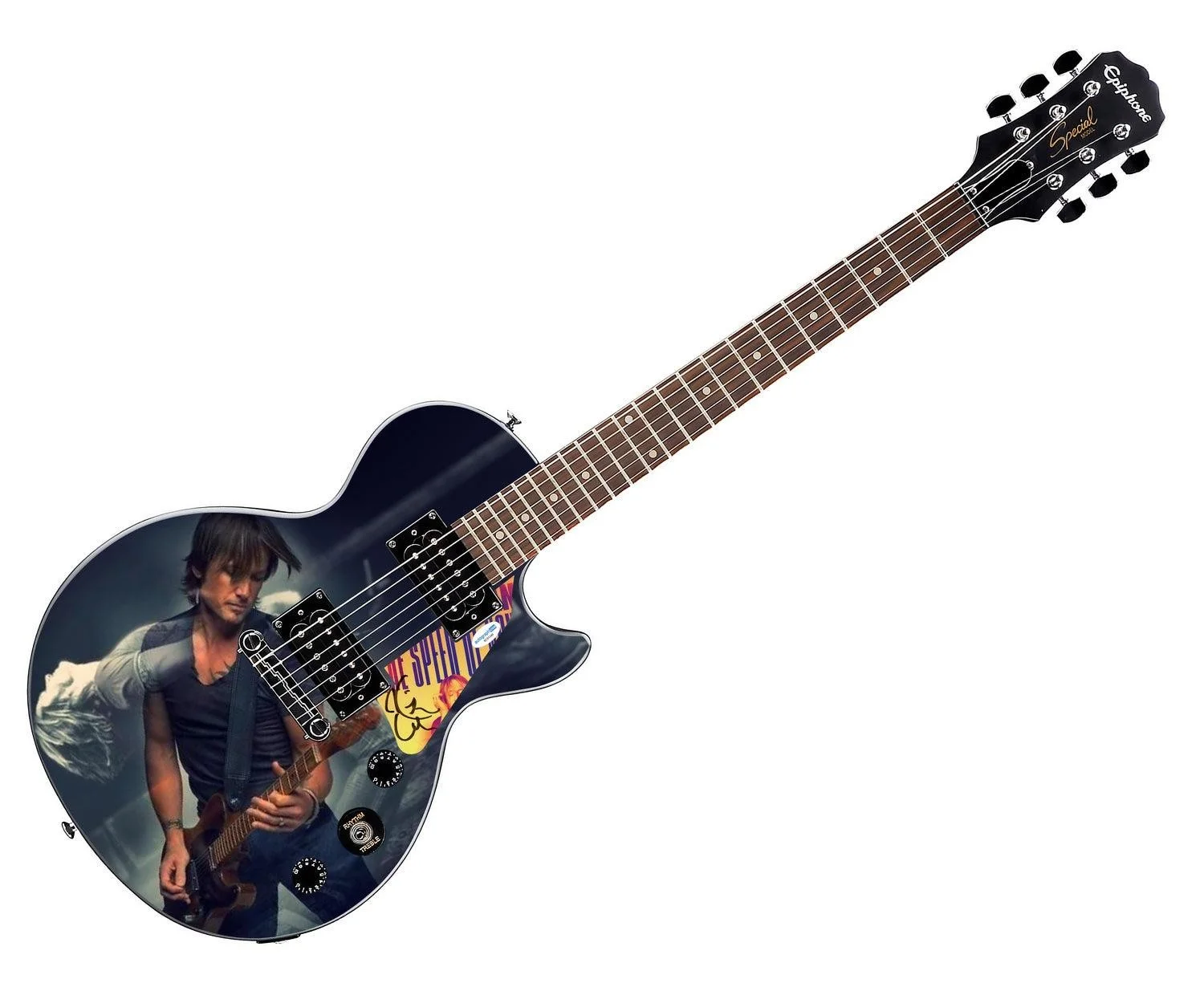 Keith Urban Autographed Custom Epiphone "Dual Exposure" Graphics Guitar, image 2