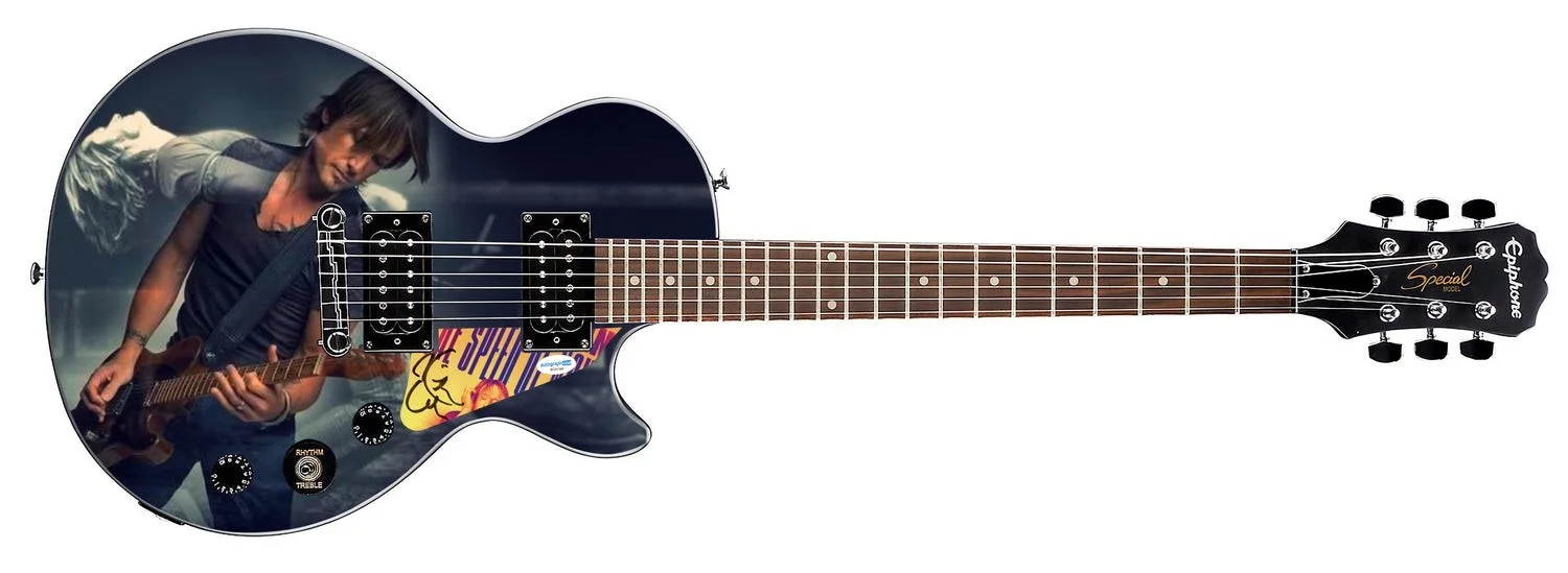 Keith Urban Autographed Custom Epiphone "Dual Exposure" Graphics Guitar, image 3