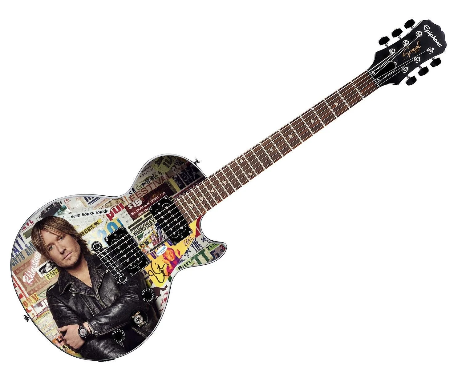 Keith Urban Autographed Custom Epiphone "Legend In Leather" Graphics Guitar, image 2