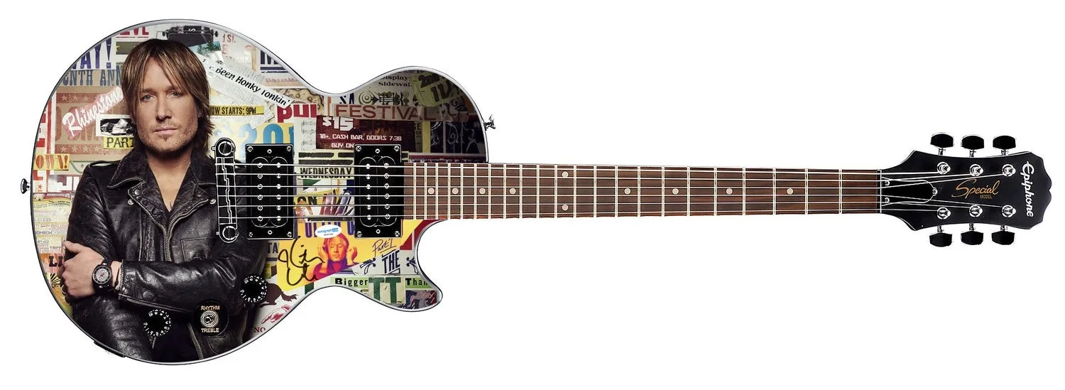Keith Urban Autographed Custom Epiphone "Legend In Leather" Graphics Guitar, image 3