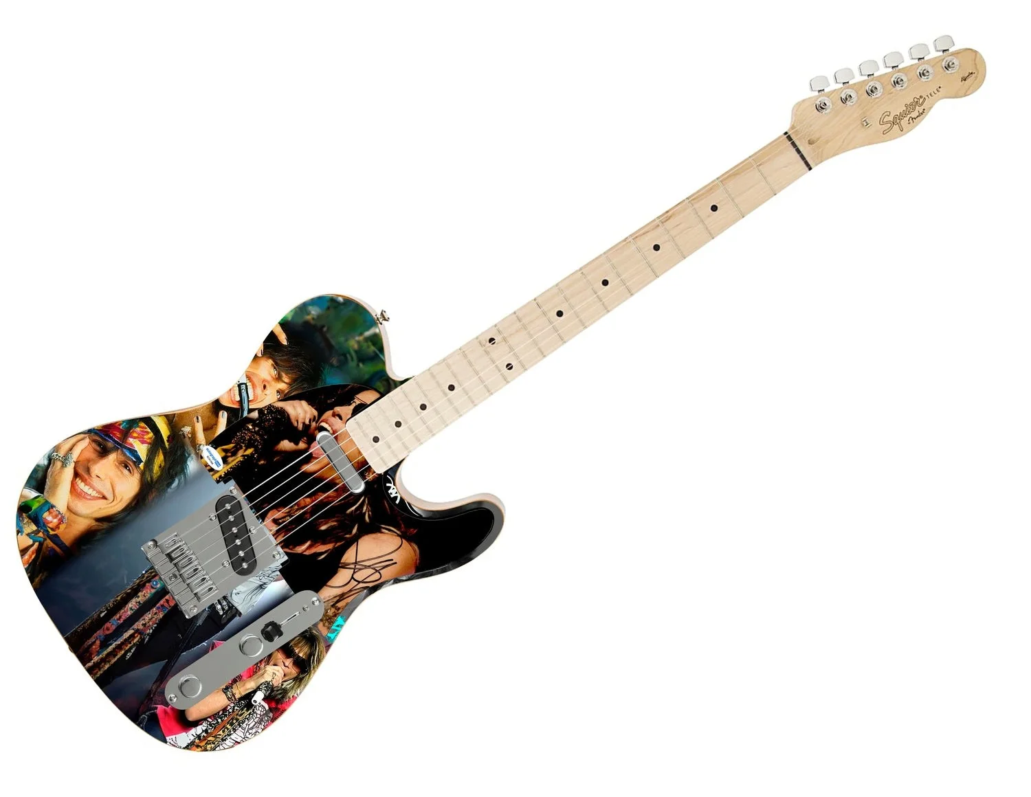 Aerosmith Steven Tyler Autographed "Vocal Virtuoso" 1/1 Fender Tele Graphics Gui, image 2
