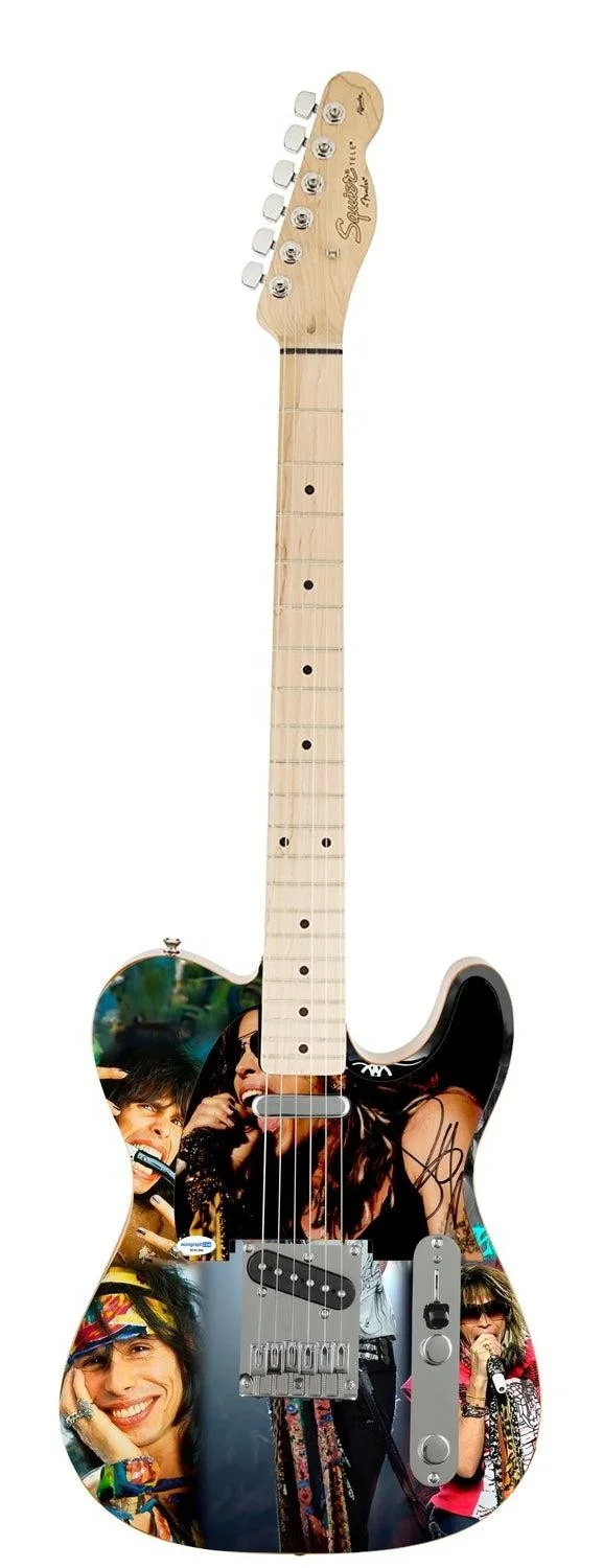 Aerosmith Steven Tyler Autographed "Vocal Virtuoso" 1/1 Fender Tele Graphics Gui, image 3