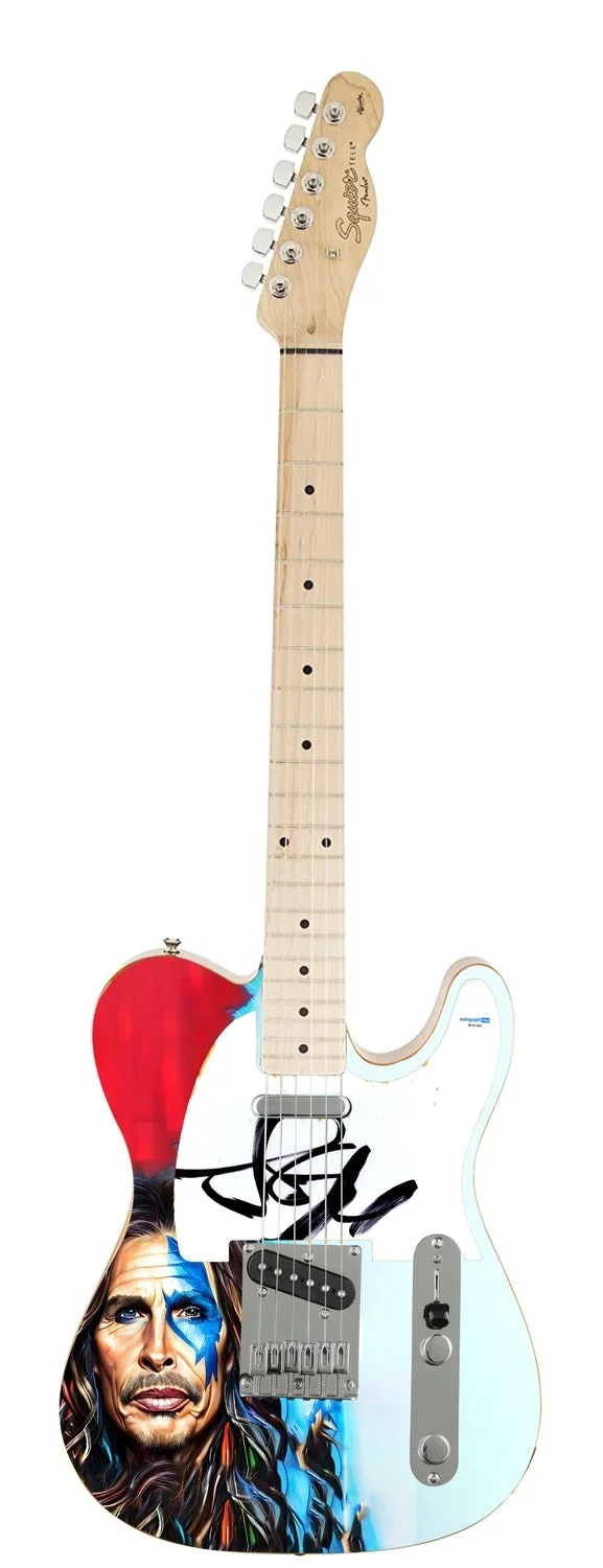 Aerosmith Steven Tyler Autographed "Warrior of Sound" 1/1 Fender Tele Graphics G, изображение 2
