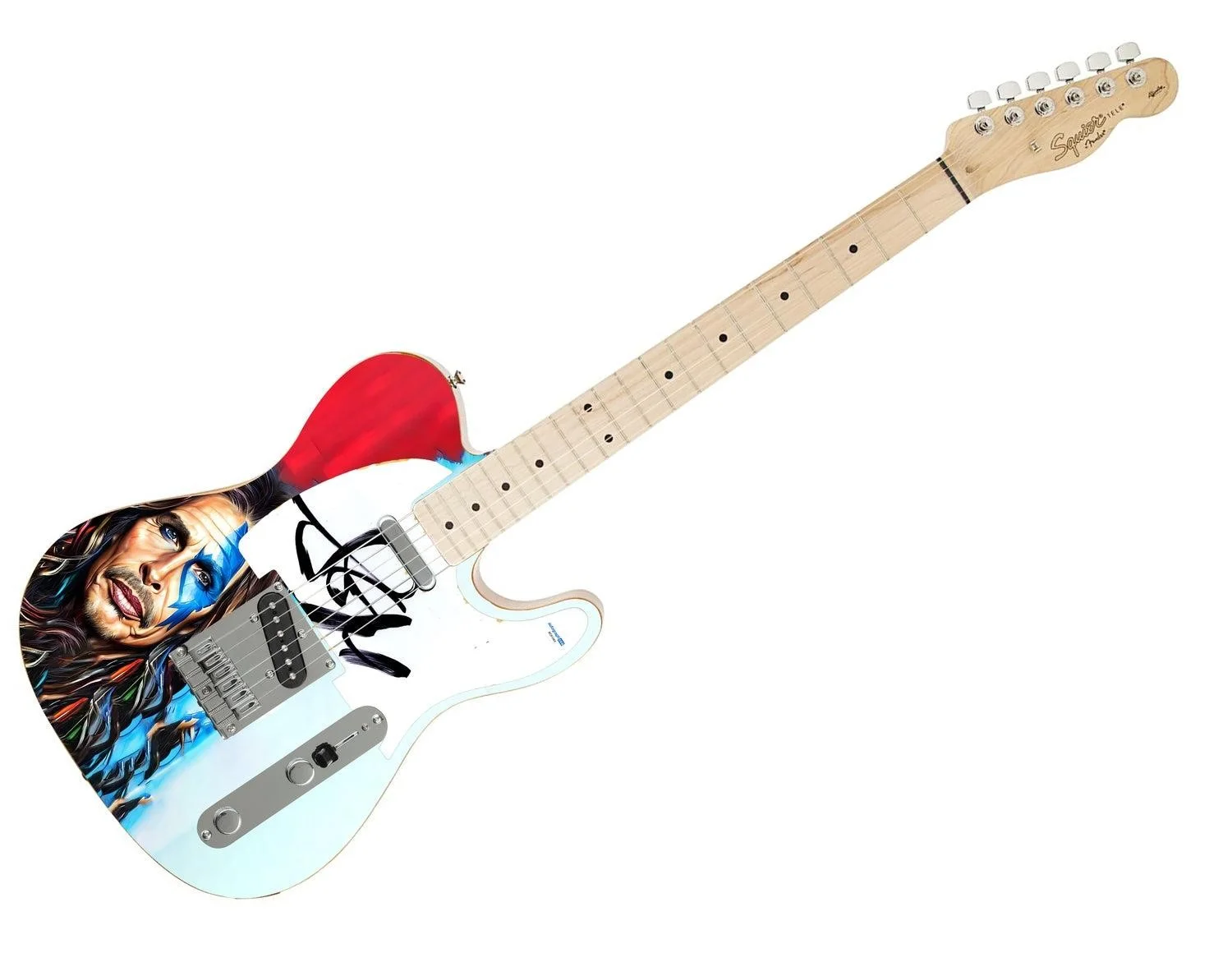 Aerosmith Steven Tyler Autographed "Warrior of Sound" 1/1 Fender Tele Graphics G, изображение 3