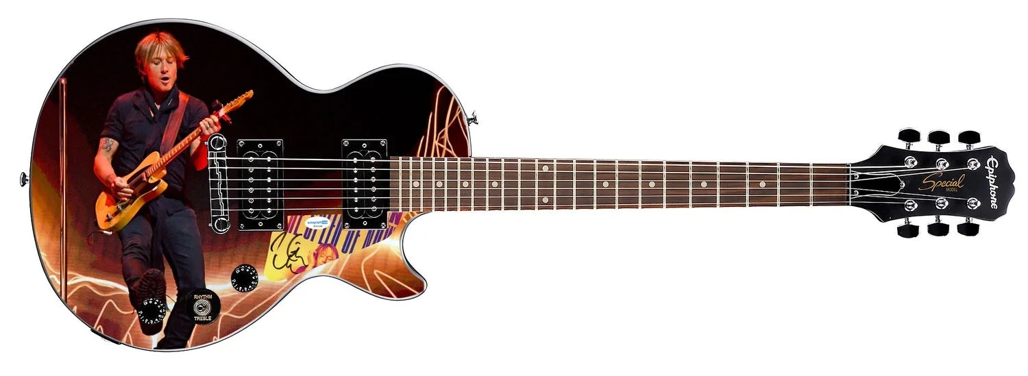 Keith Urban Autographed Custom Epiphone "Lit!" Graphics Guitar, image 3