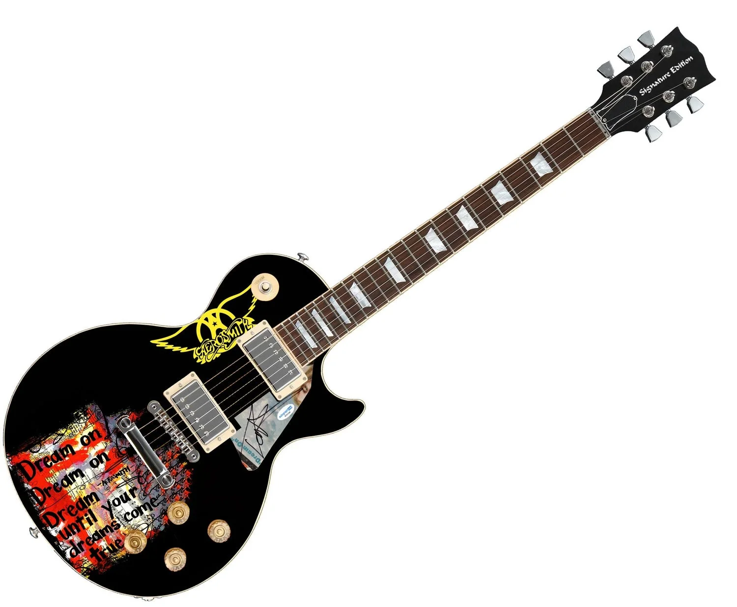 Aerosmith Tom Hamilton Autographed "Dream On" Custom 1/1 Graphics Guitar, image 2