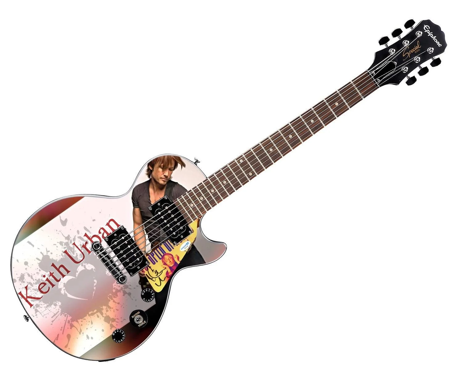 Keith Urban Autographed Custom Epiphone "Love To Play" Graphics Guitar, image 2
