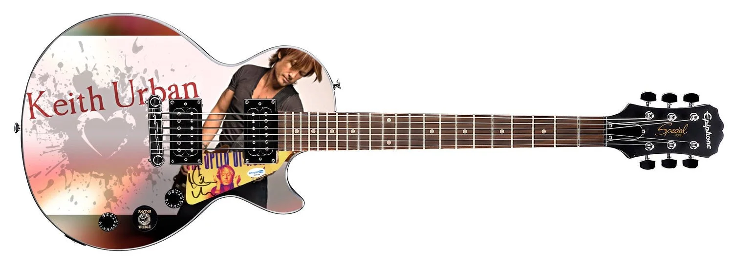 Keith Urban Autographed Custom Epiphone "Love To Play" Graphics Guitar, image 3