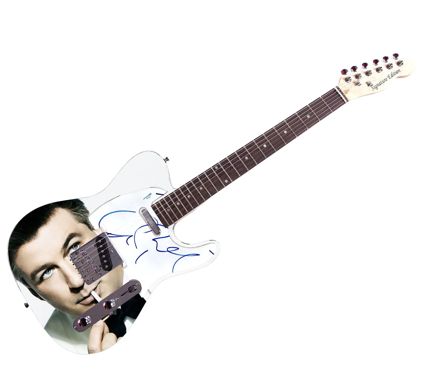 Alec Baldwin Autographed "Hollywood Bygone Days" Custom Graphics Guitar, image 3