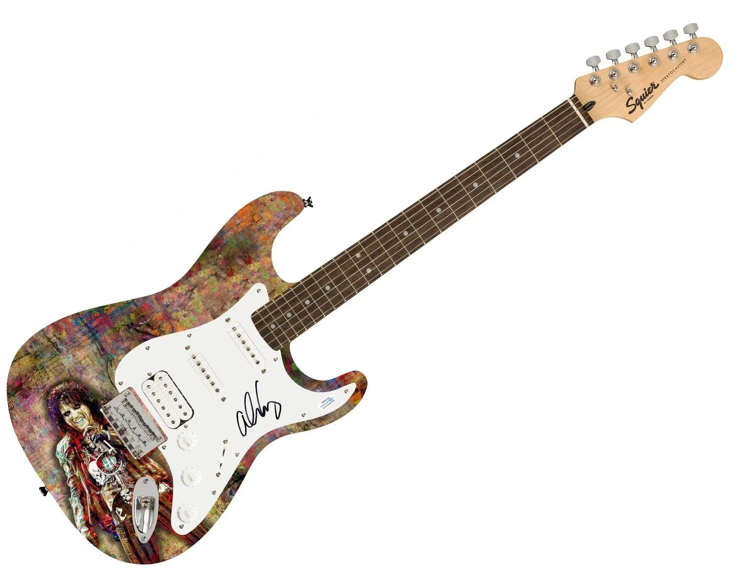Alice Cooper Autographed "Artistic Eminence" Custom Graphics Fender Guitar ACOA, изображение 3