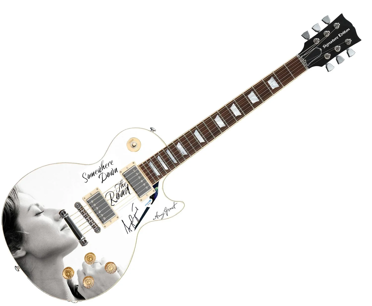 Amy Grant Autographed "Somewhere Down The Road" Custom 1/1 Graphics Guitar, image 2