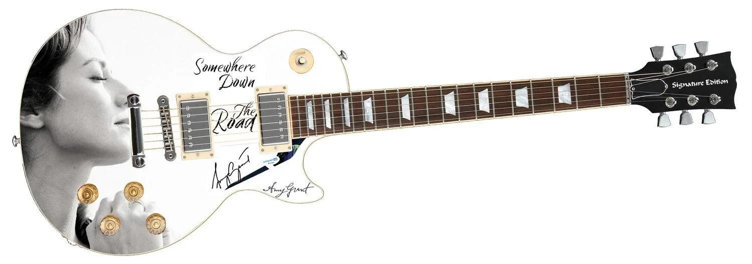 Amy Grant Autographed "Somewhere Down The Road" Custom 1/1 Graphics Guitar, image 3