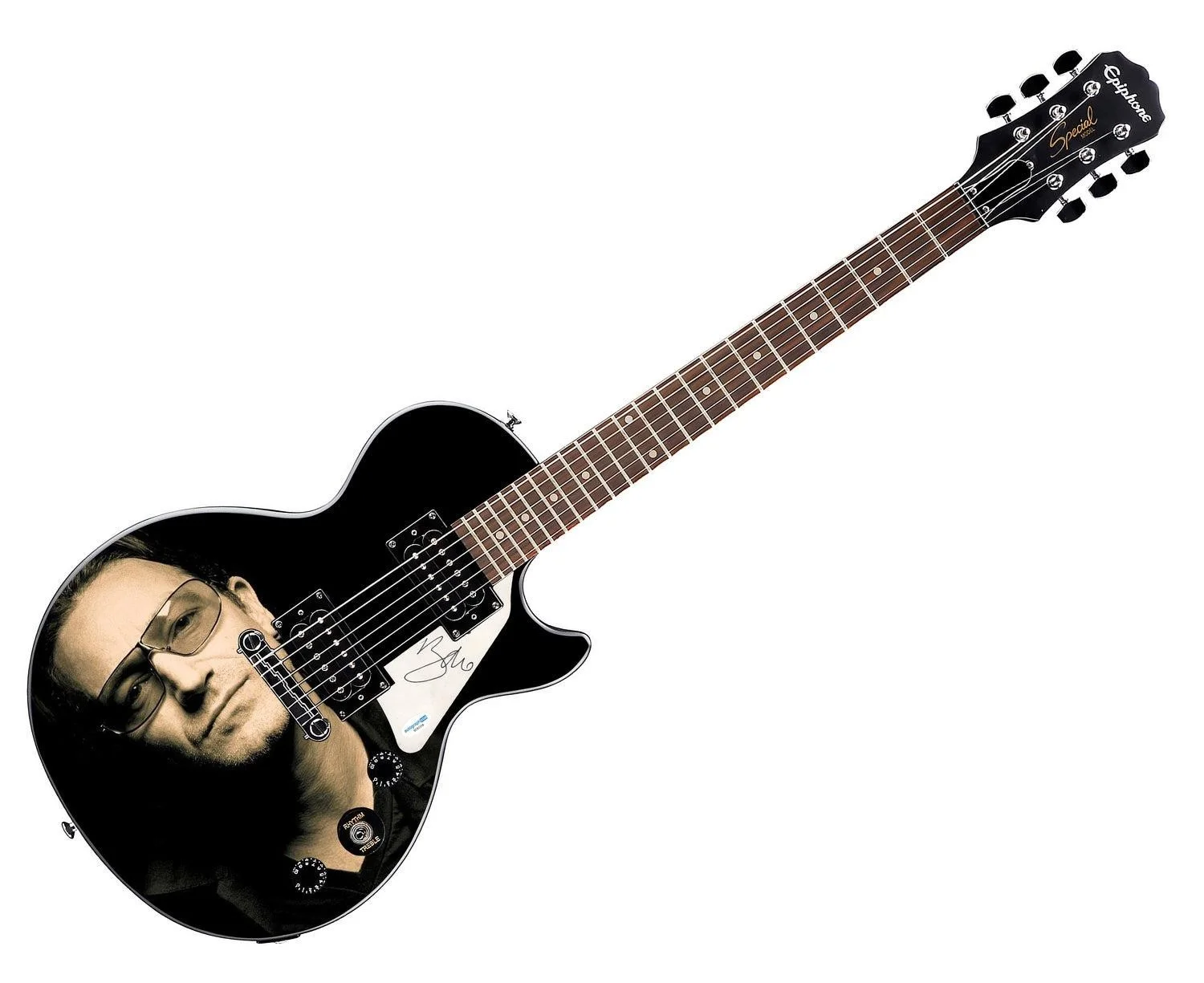 U2 Bono Autographed Custom Epiphone Graphics Guitar, image 3