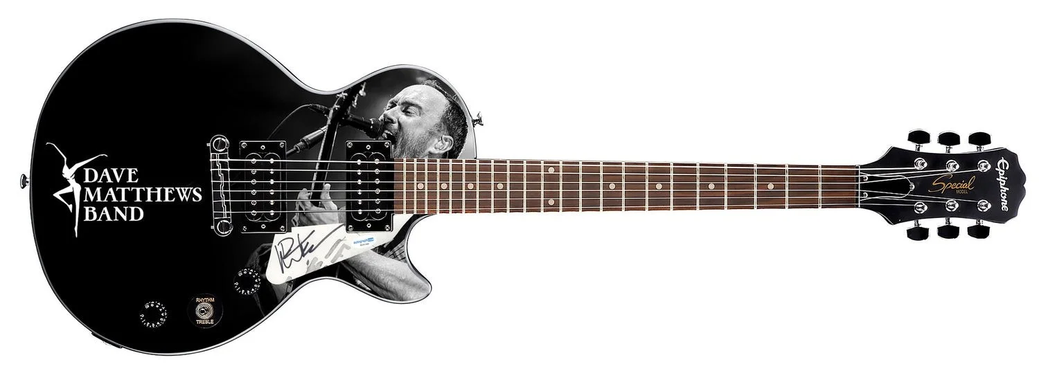 Dave Matthews Autographed Custom "Live & Electric" Epiphone Graphics Guitar, image 3
