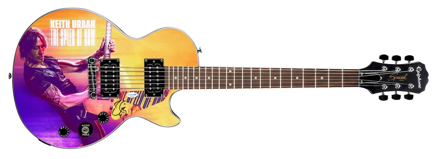 Keith Urban Autographed Custom Epiphone "Speed Of Now" Graphics Guitar, image 2