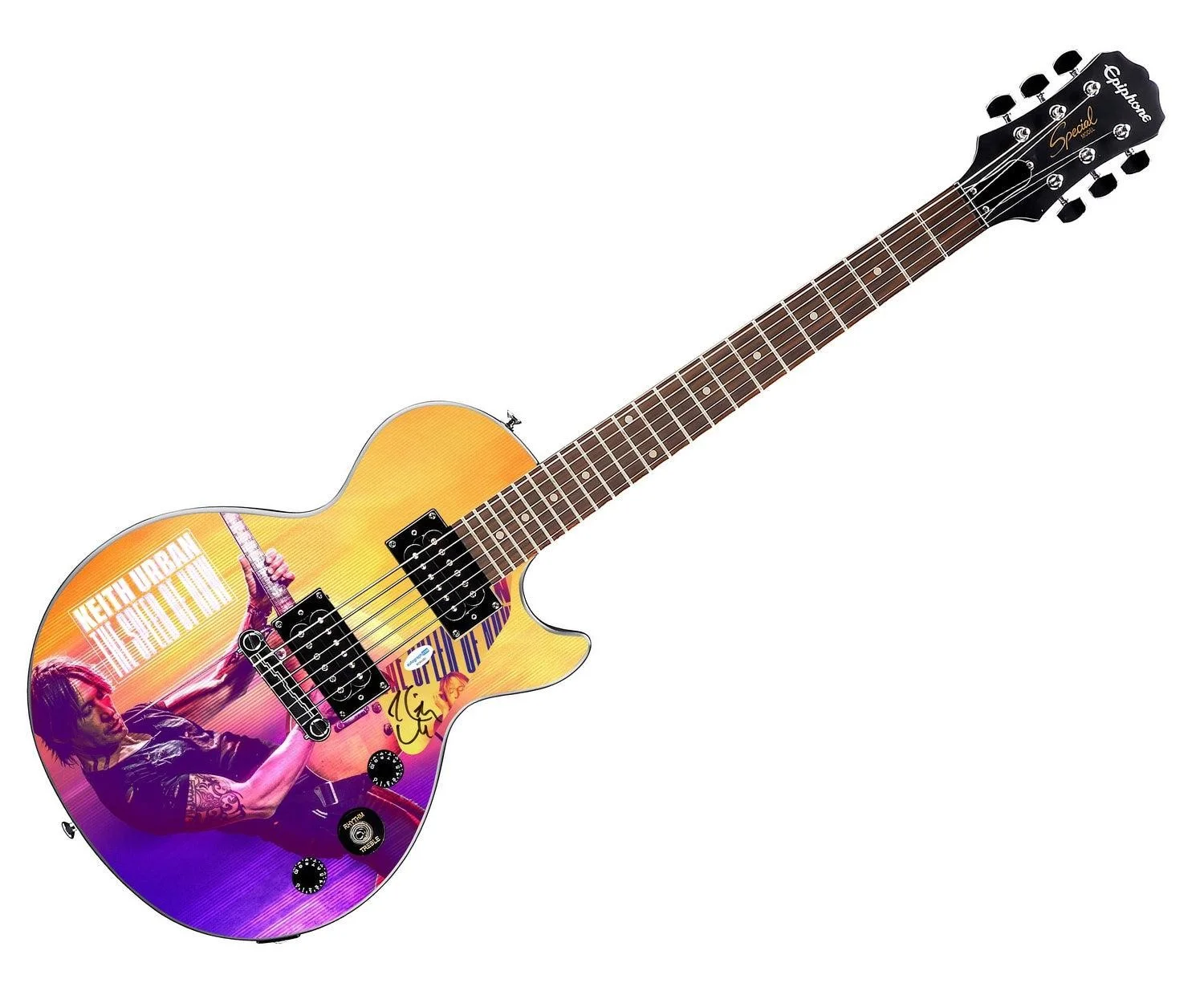 Keith Urban Autographed Custom Epiphone "Speed Of Now" Graphics Guitar, image 3