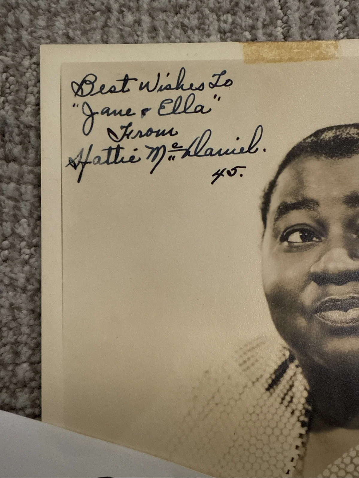 Hattie McDaniel Signed 1945 Photo “Beulah” Autograph First AA Oscar Winner JSA, image 5