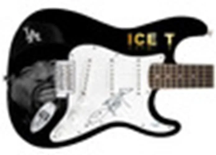 Ice T Signed "Grit n Grind" Custom Graphics Guitar ACOA, image 2