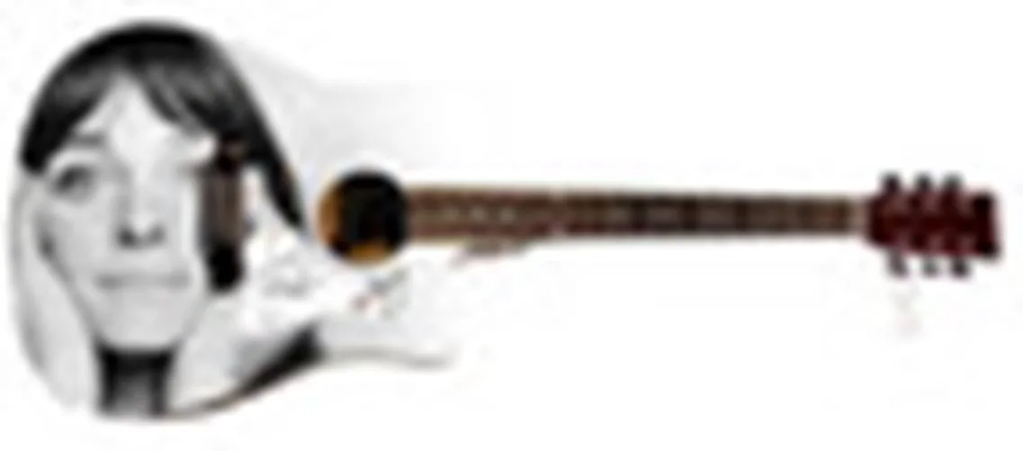 Judy Collins Signed " Melodies in Black and White" Custom Graphics Guitar, image 3