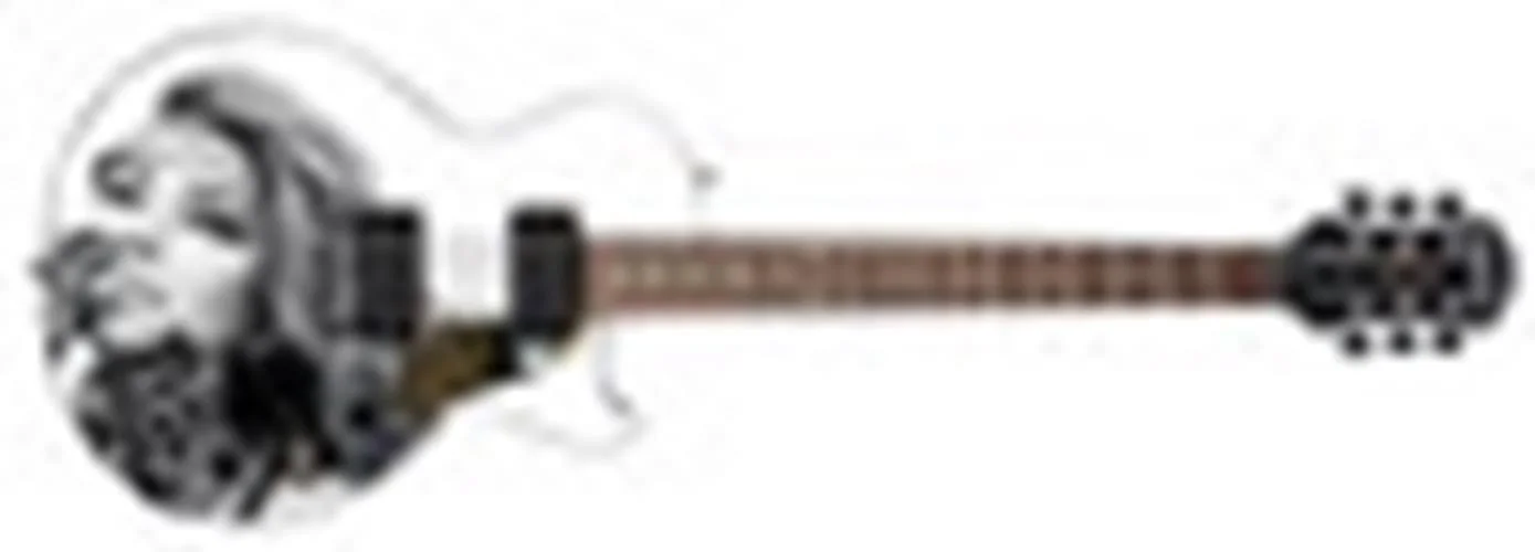 Shania Twain Autographed Custom Epiphone "Leopard Gloves" Graphics Guitar, image 2