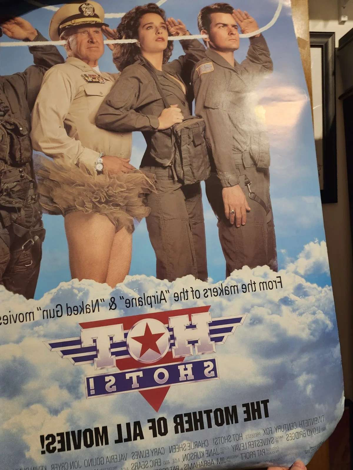 charlie sheen — Charlie Sheen Signed Autograph Hot Shots! Full Sized Poster! Psa Coa 2 Half Men, изображение 4